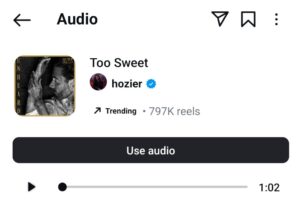 Instagram Trending Song Too Sweet