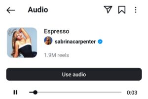 Trending instagram songs Espresso